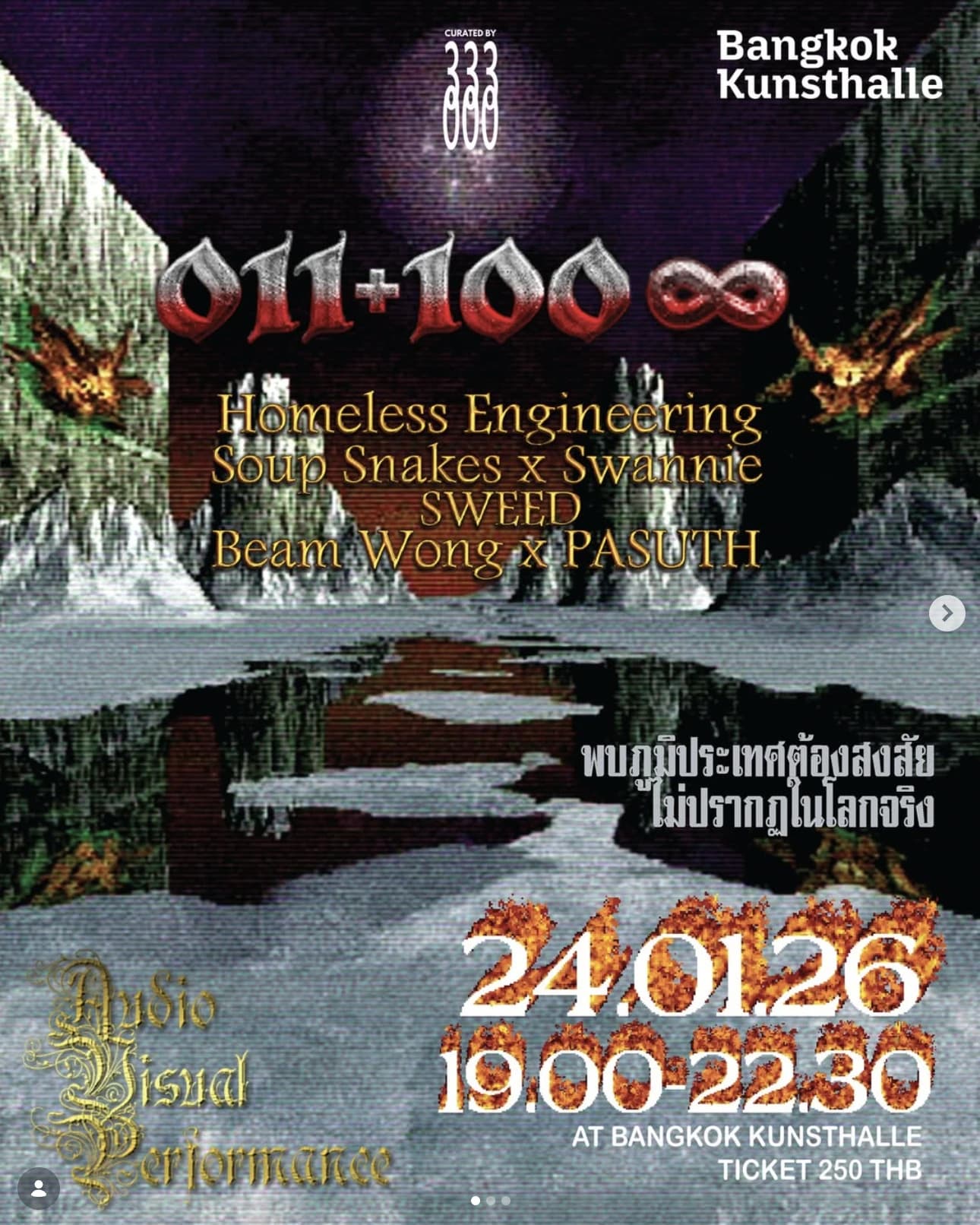 0 1 1+100 ∞ Audio-Visual Performance at Bangkok Kunsthalle