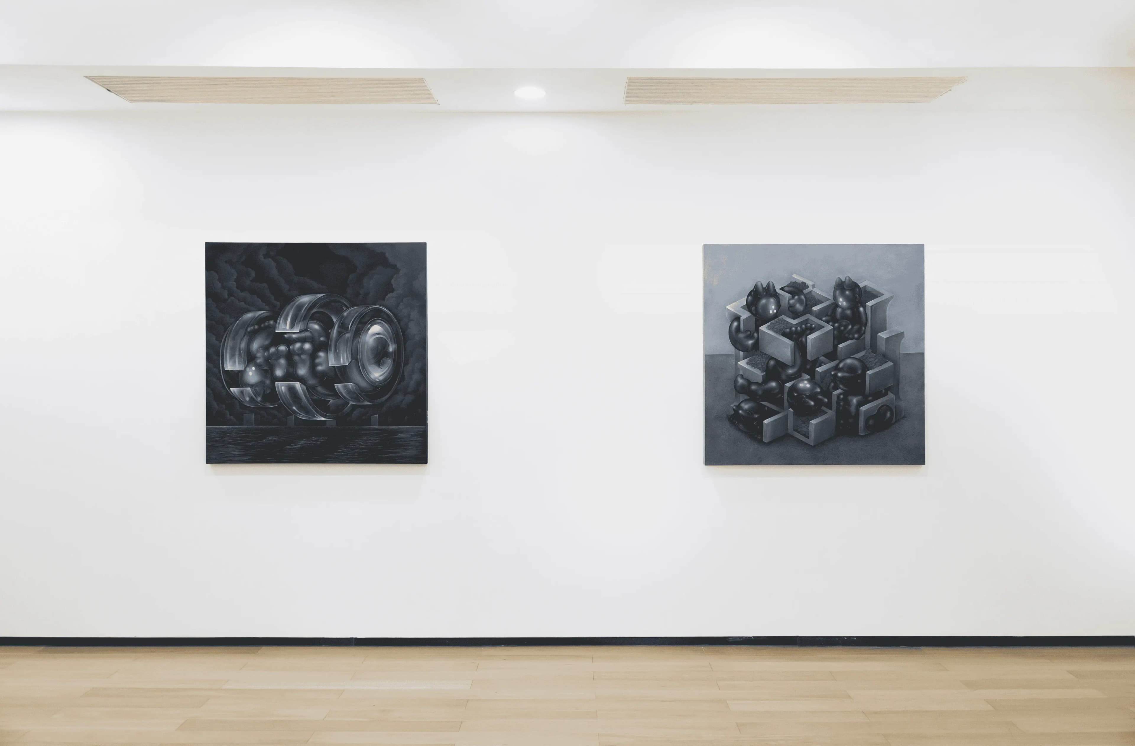 A painting by Tos Suntos featuring nature and architectural elements