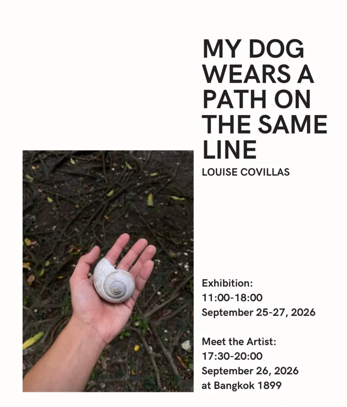My dog wears a path on the same line by Louise Covillas at Bangkok 1899